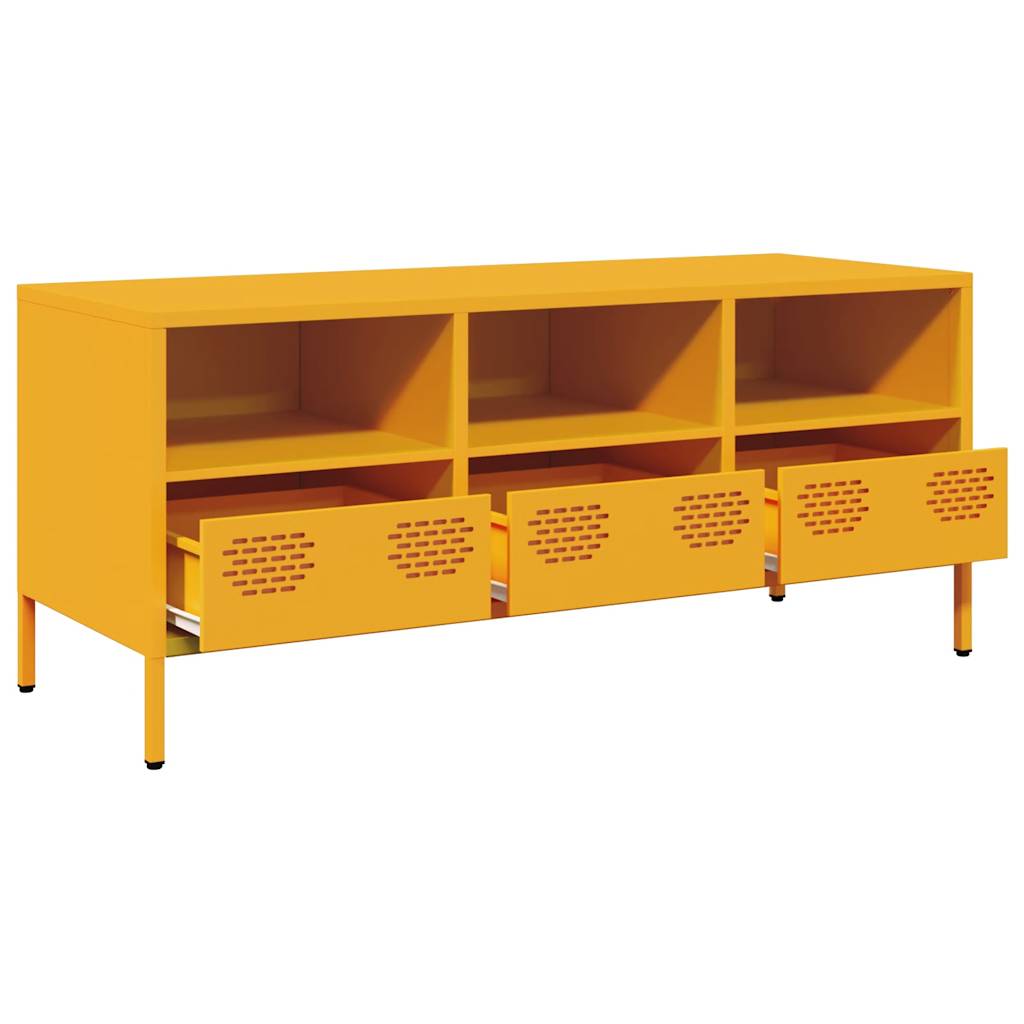 Móvel TV | Armário de TV 101 | 5x39x43 | 5 cm aço laminado a frio amarelo mostarda CFW55922 - 5