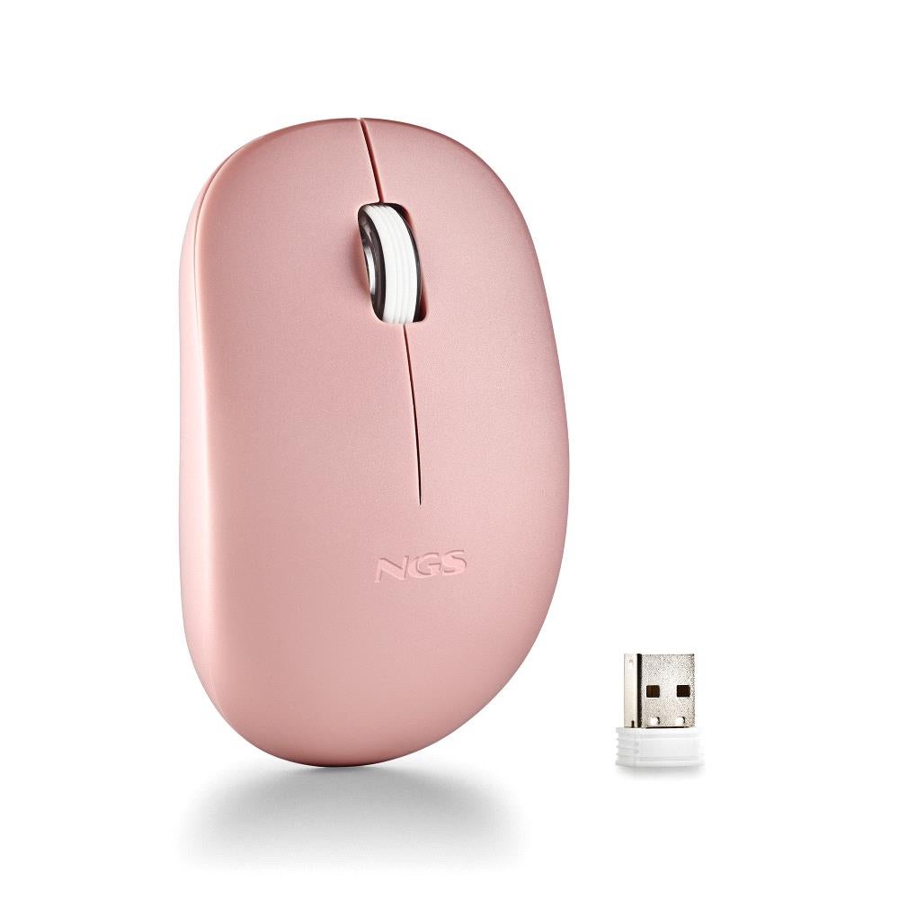 NGS MOUSE WIRELESS 2.4 GHZ,CON ROTELLA, SILENZIOSO, USB NANO, ROSA ...