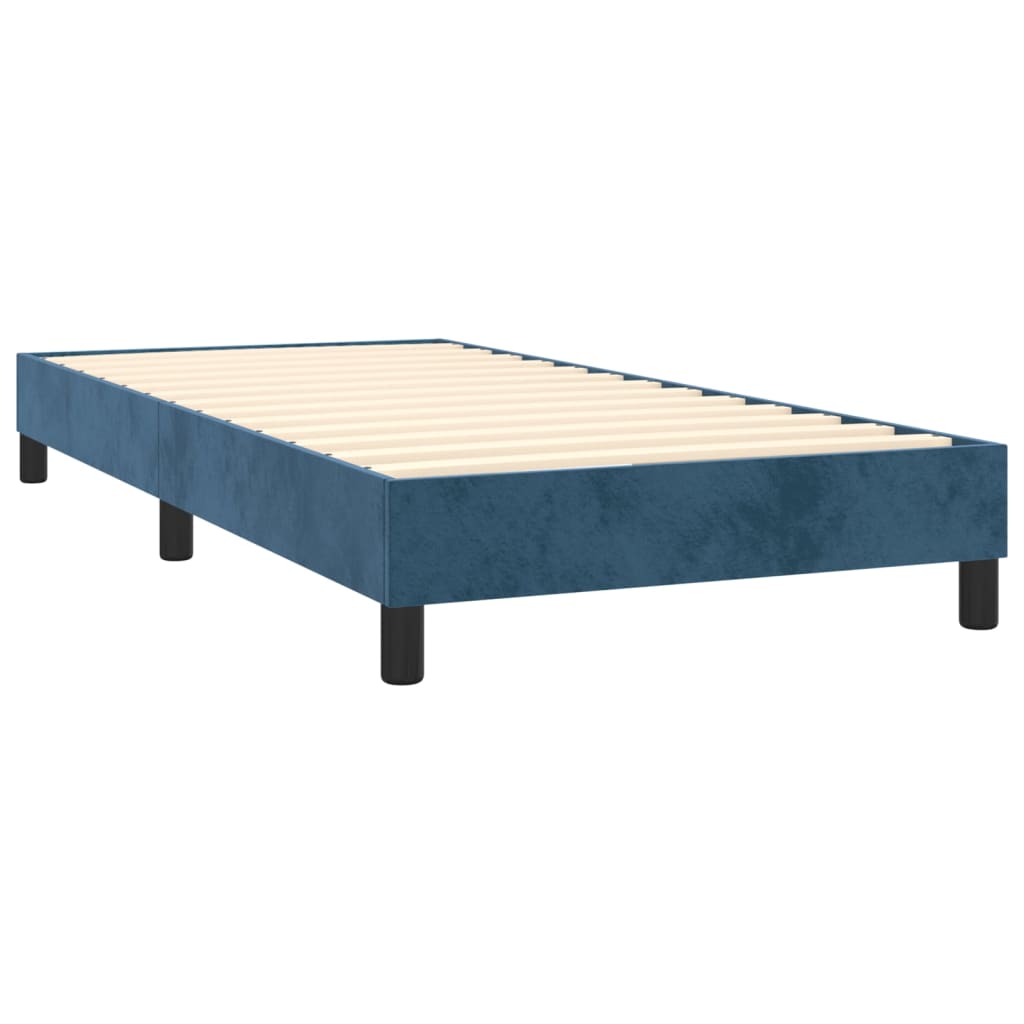 Sommier à lattes de lit avec matelas Bleu foncé 100x200 cm — COMFORTXL - 4