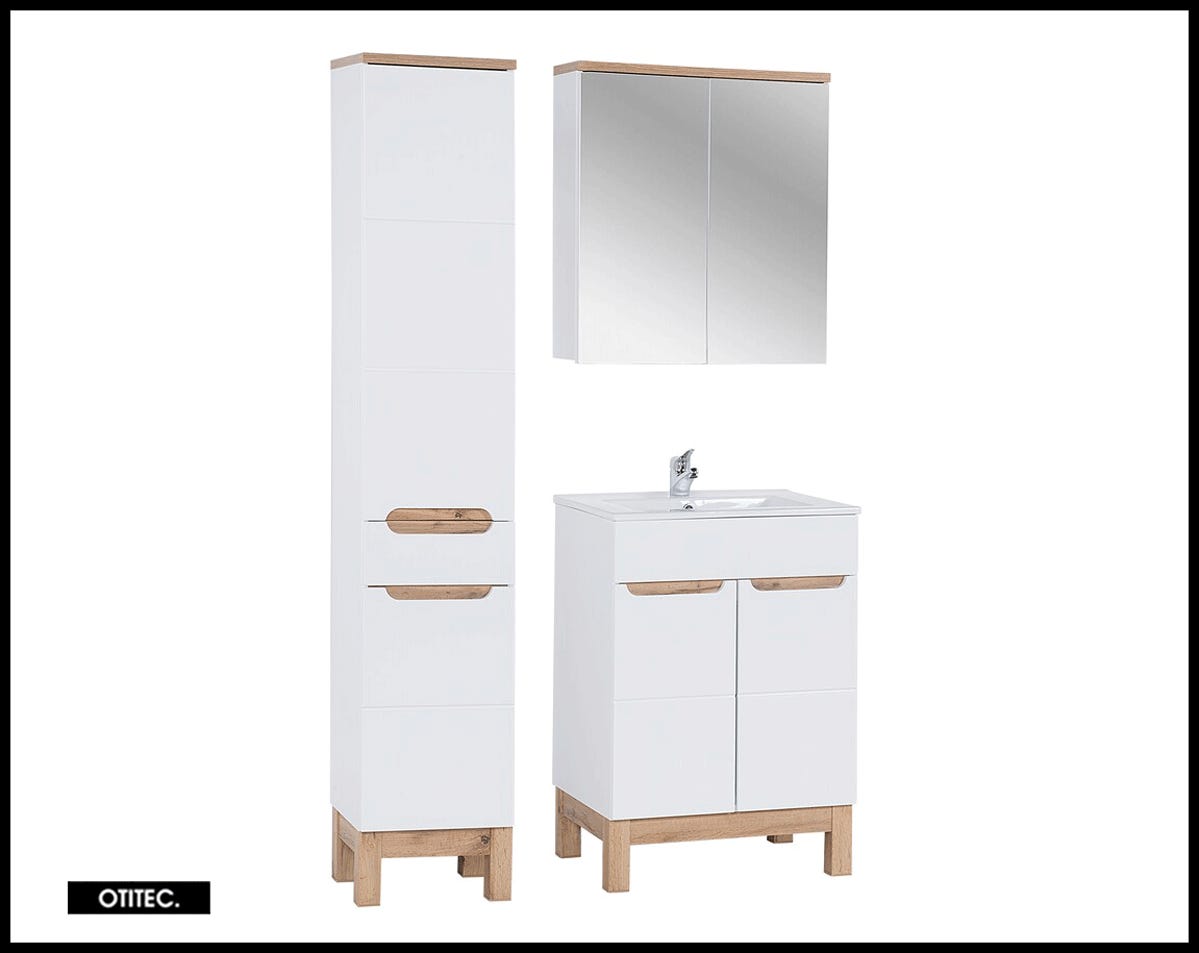 Ensemble meuble de salle de bain - 60 cm - avec vasque à encastrer