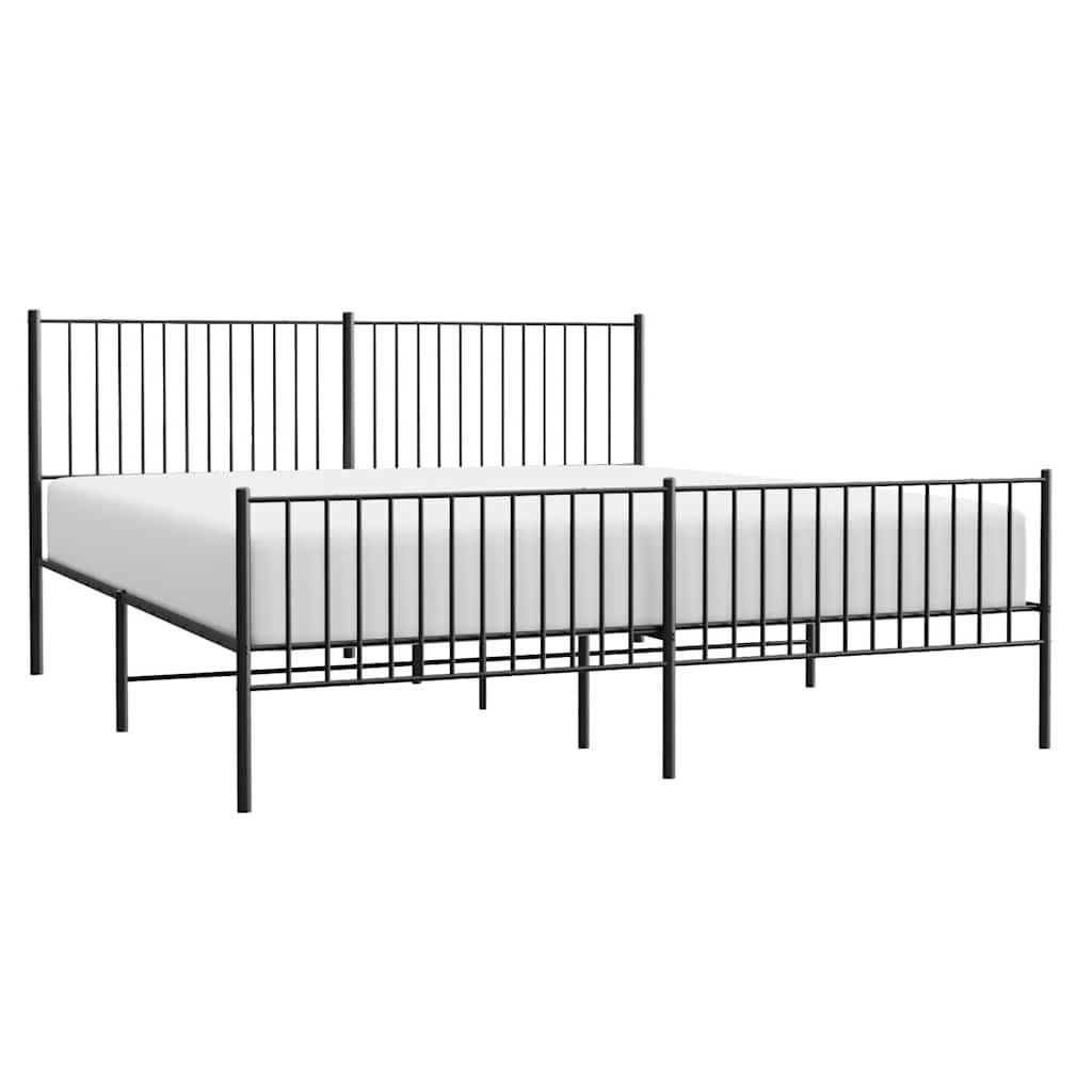 Estructura cama sin colchón con estribo metal negro 193x203 cm vidaXL - 4