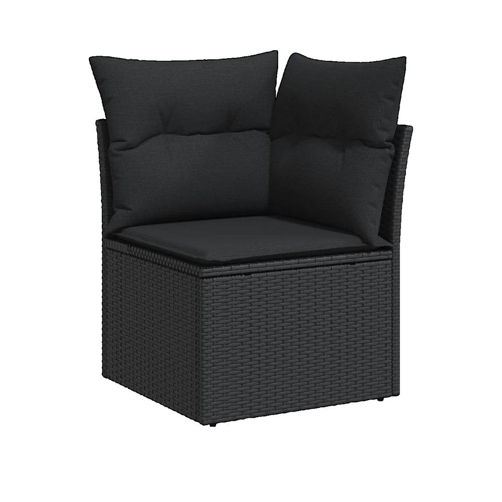 Zestaw mebli ogrodowych vidaXL 10 szt. czarny rattan modułowy i wygodny