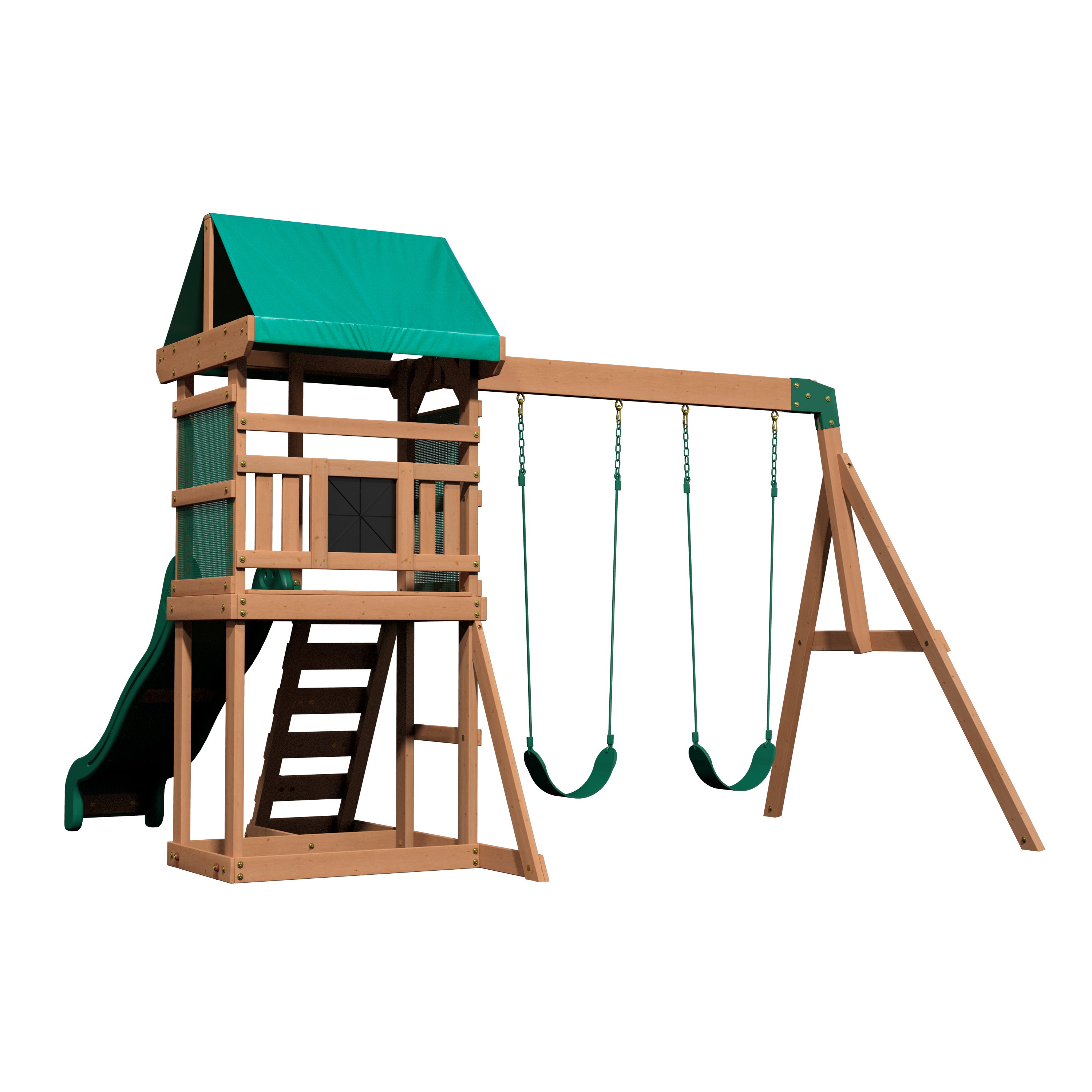 Aire de jeux en bois | Avec balançoire / toboggan / bac de sable / échelle | Maison enfant extérieur Backyard Discovery Buckley Hill - 2