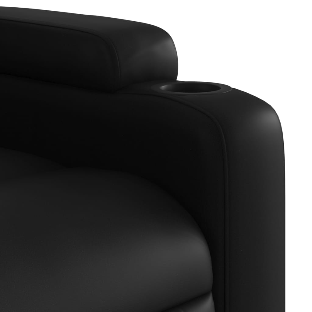 Fauteuil de Salon，Chaise，Fauteuil de massage inclinable noir similicuir - 9