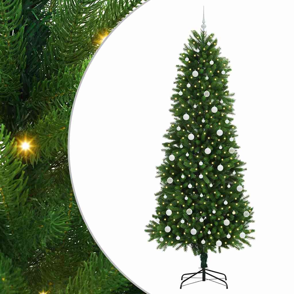 Choinka z 300 diodami LED z podstawą Zielony 240 cm PE