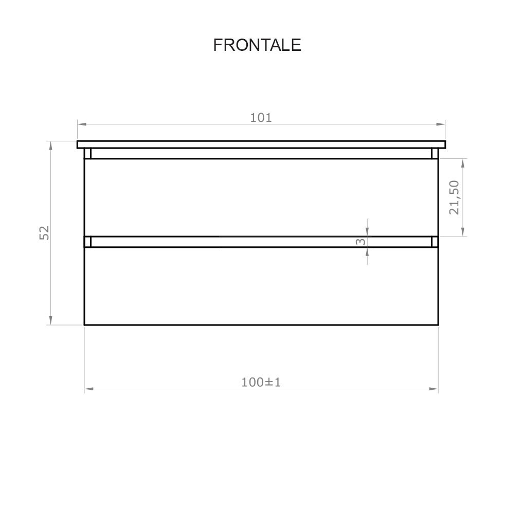 Mobile bagno sospeso 100 cm in legno color noce con lavabo, specchio e faretto a led I Made in Italy - 6