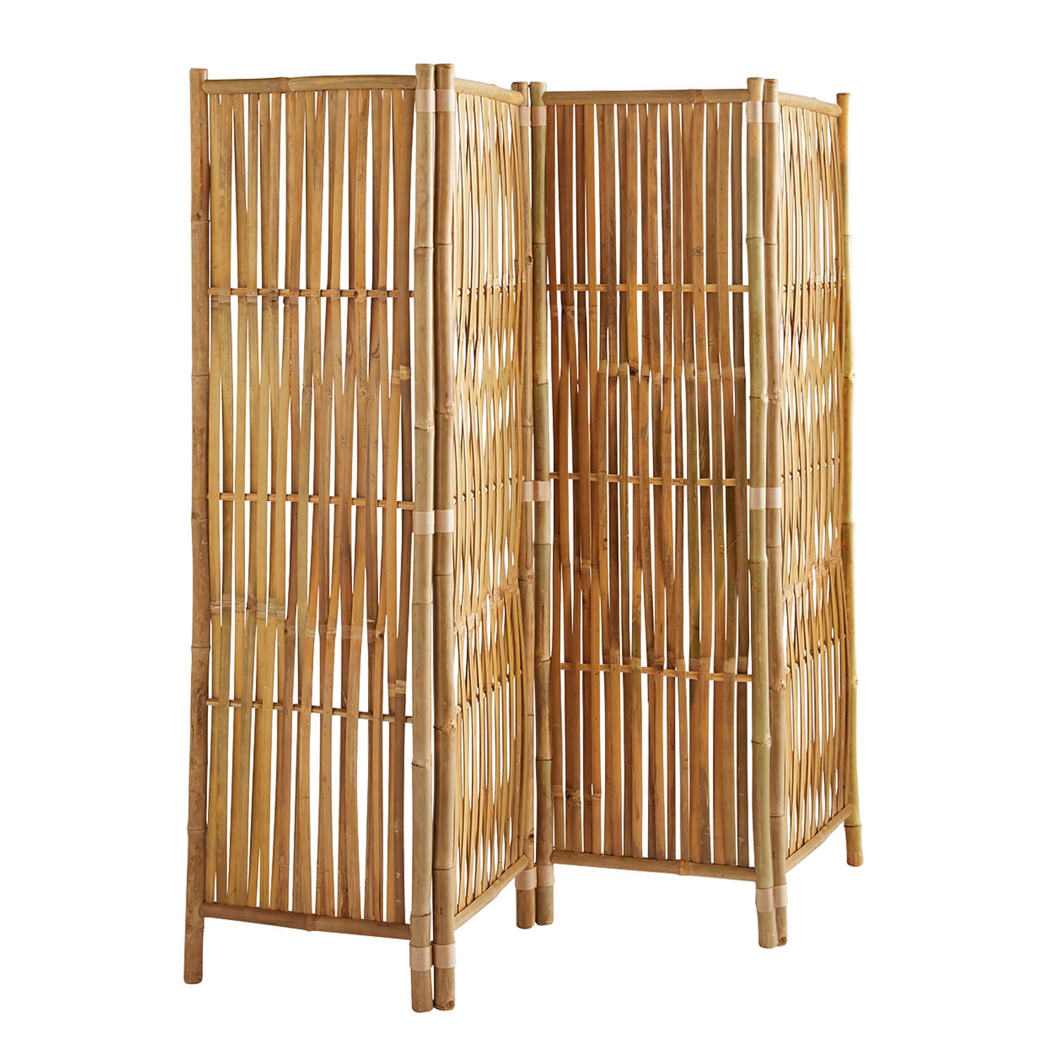 Paravent d'intérieur à 4 panneaux en bambou naturel 180 x 160 cm - 8