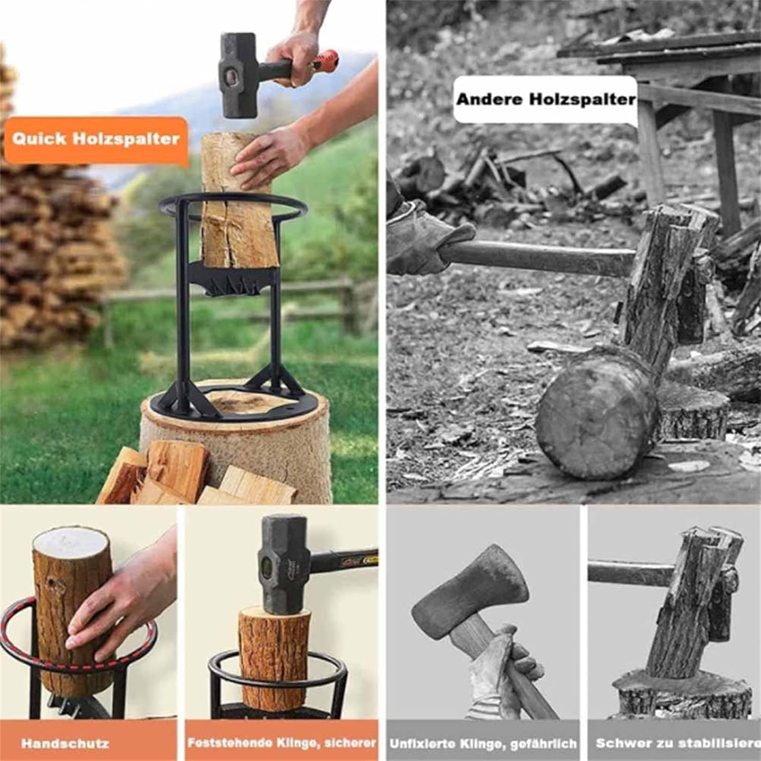 Démarreur de Bois de Chauffage, Petite fendeuse de Bois en Fonte détachable, adaptée au Camping Domestique et aux cheminées - 3