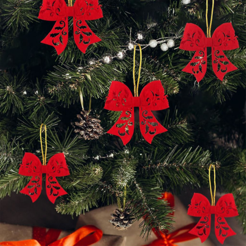 10 szt. Czerwona muszka, ozdoba choinkowa, zawieszka na choinkę - 2