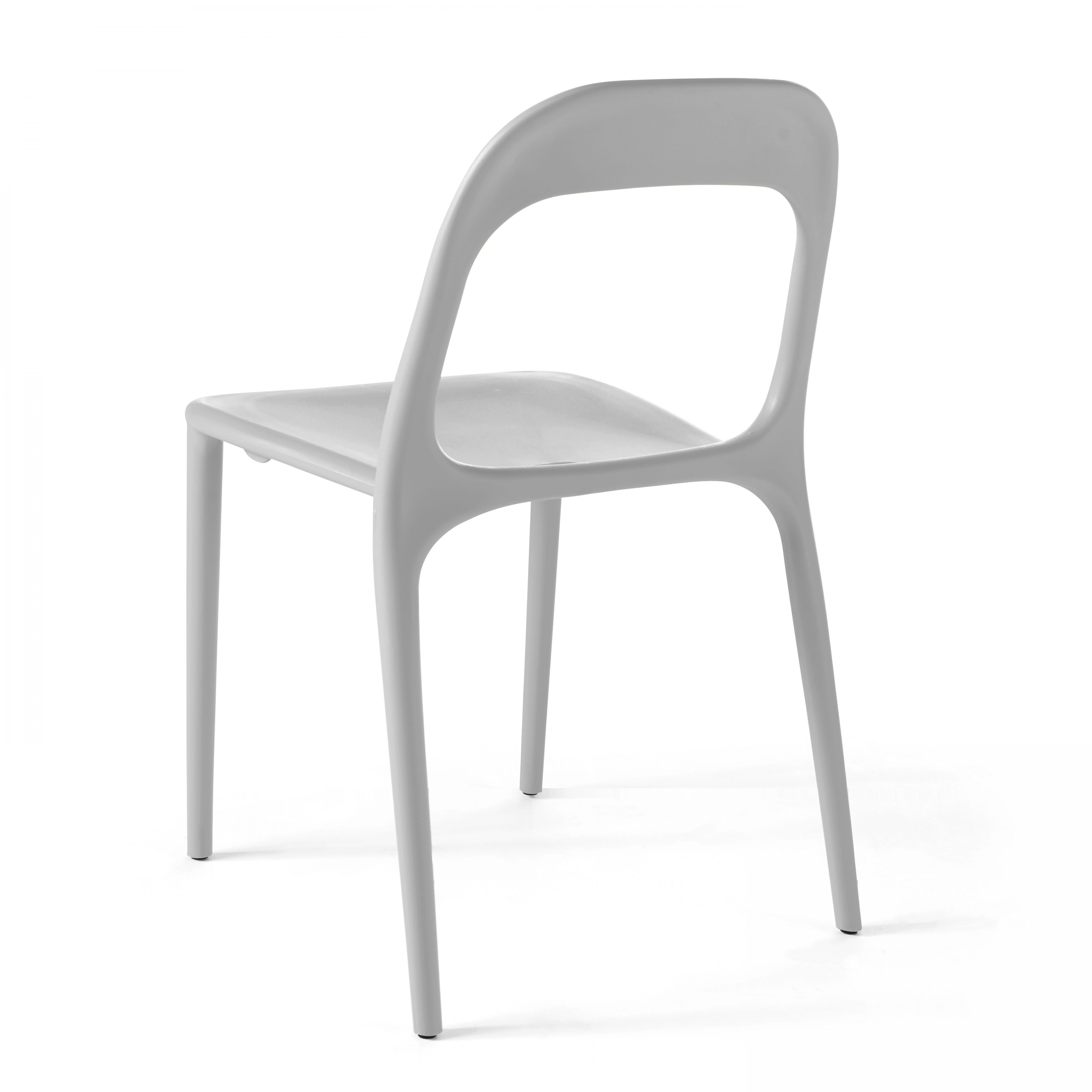 Chaise de jardin sans coussin Milan en Plastique Blanc - 3