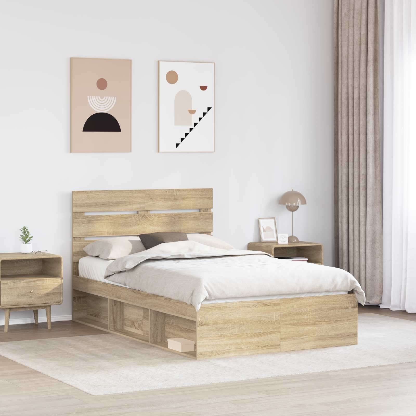 Cadre de lit 120 x 190 cm bois de pin massif - 3