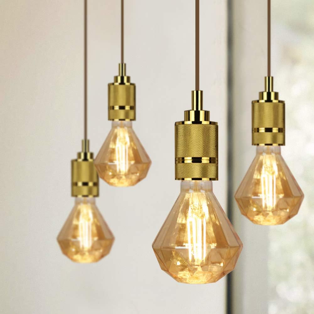 Ampoule LED vintage 4W Diamant Edison G95 220/240V E27 décorative spéciale ambre 2500K - 8