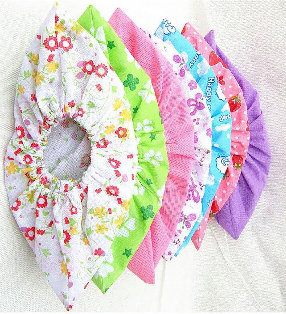 7 paires de tissu non tissé Envers antidérapant Couvre-chaussures Floral Couleur Candy Couleur lavable réutilisable respirant à la poussière Sol prote - 2