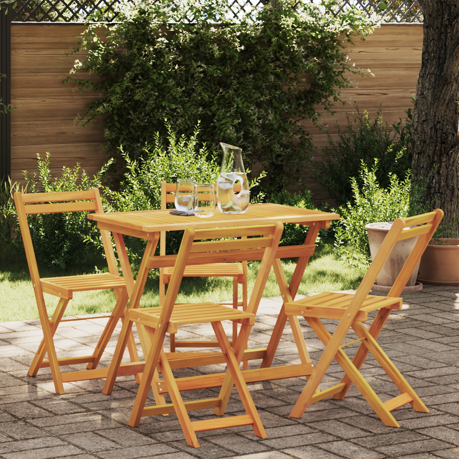 Zestaw bistro 5 pcs Olej Naturalny Lite Drewno Akacji vidaXL