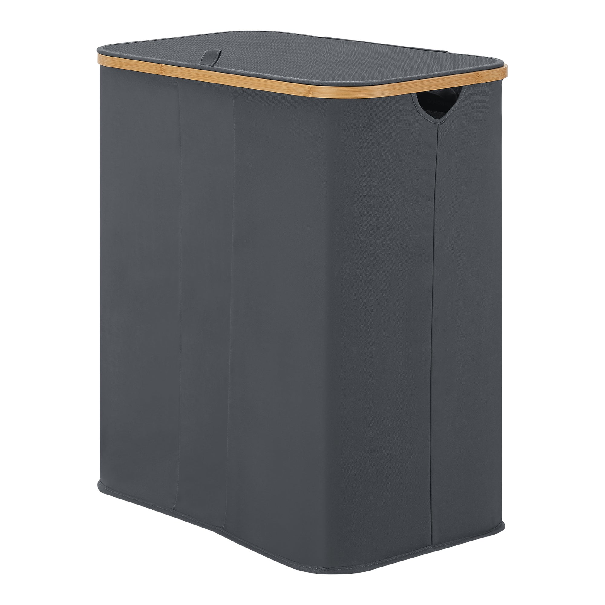 Cesto Per Biancheria 140L Con Coperchio - 3 Sacchetti Rimovibili, Tessuto Oxford, Pieghevole, Nero - Foto 4