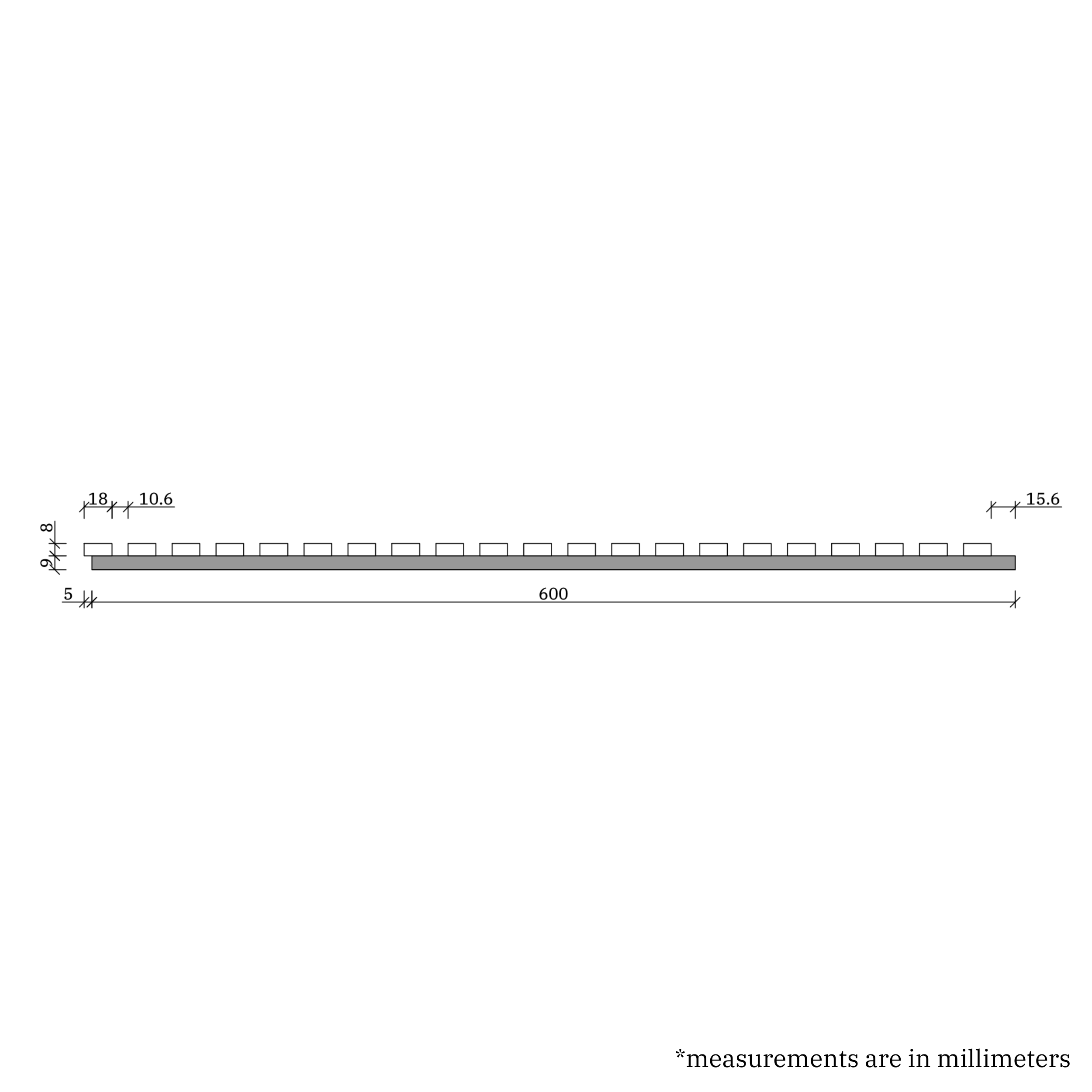Panneau Tasseau Acoustique en Bois - Bois de Bouleau Massif - 2400x600mm - Lattes 18mm, Support en Feutre Noir - 6