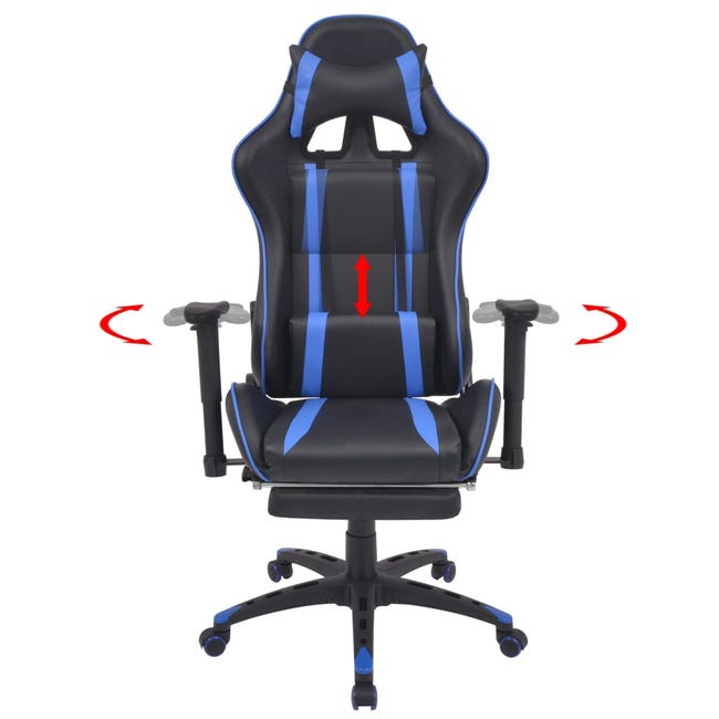 Chaise Gaming Ergonomique - Fauteuil Bureau Réglable Avec Repose-pieds Accoudoirs Linkage