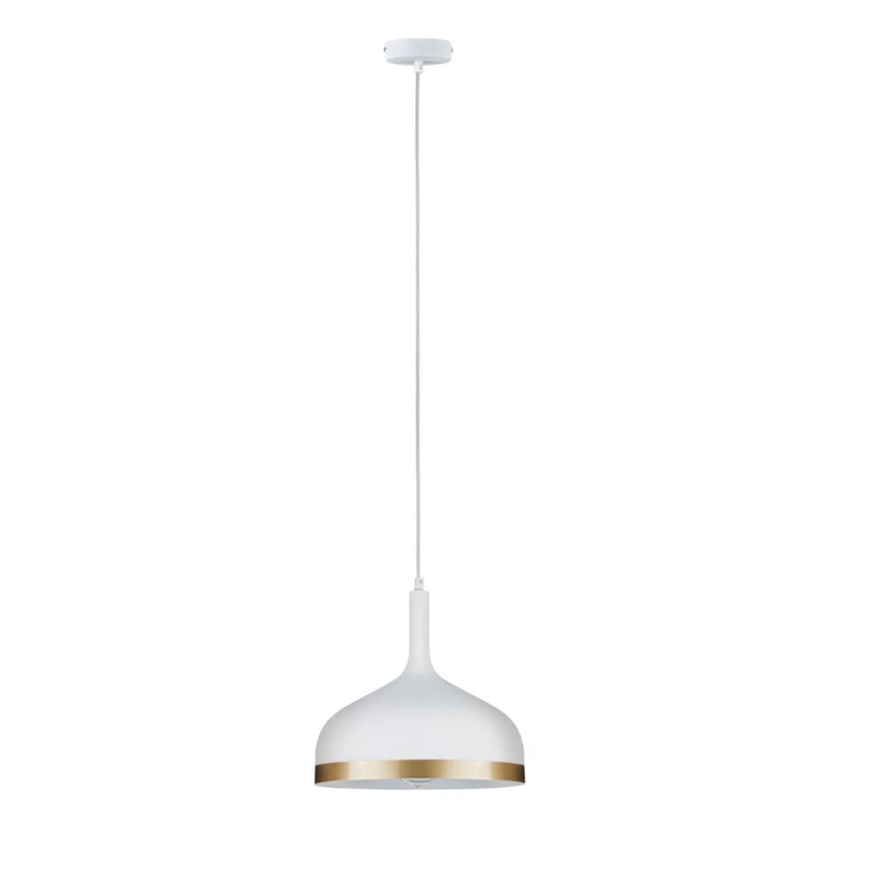 Luminaire en suspension Embla E27 max. 20W Blanc dépoli, Doré gradable Métal - 7