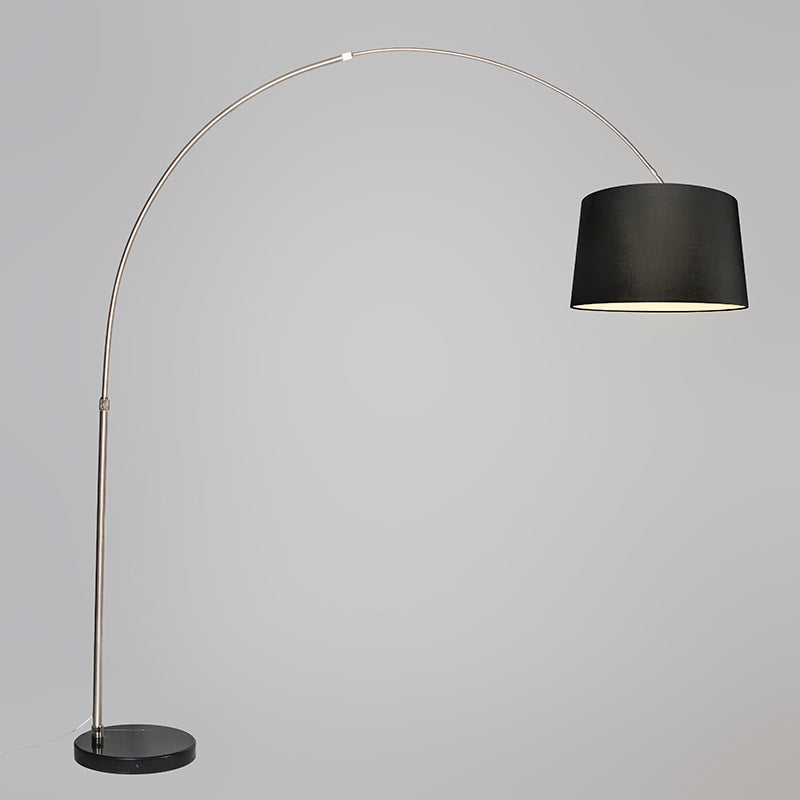 Lampada Ad Arco 210cm Nero - Paralume Tortora, LED Dimmabile Incluso, Interruttore A Pedale - Foto 8