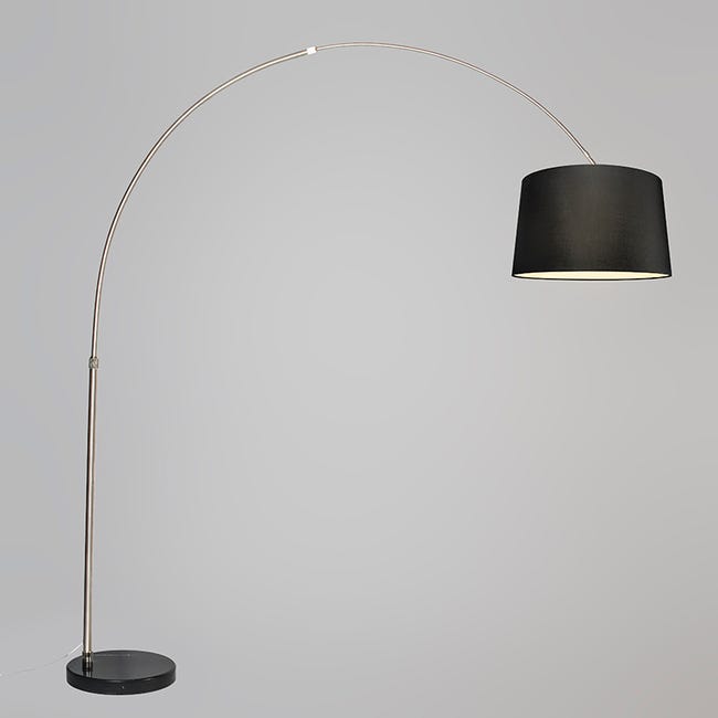 Lampada Ad Arco 210cm Nero - Paralume Tortora, LED Dimmabile Incluso, Interruttore A Pedale - Foto 8