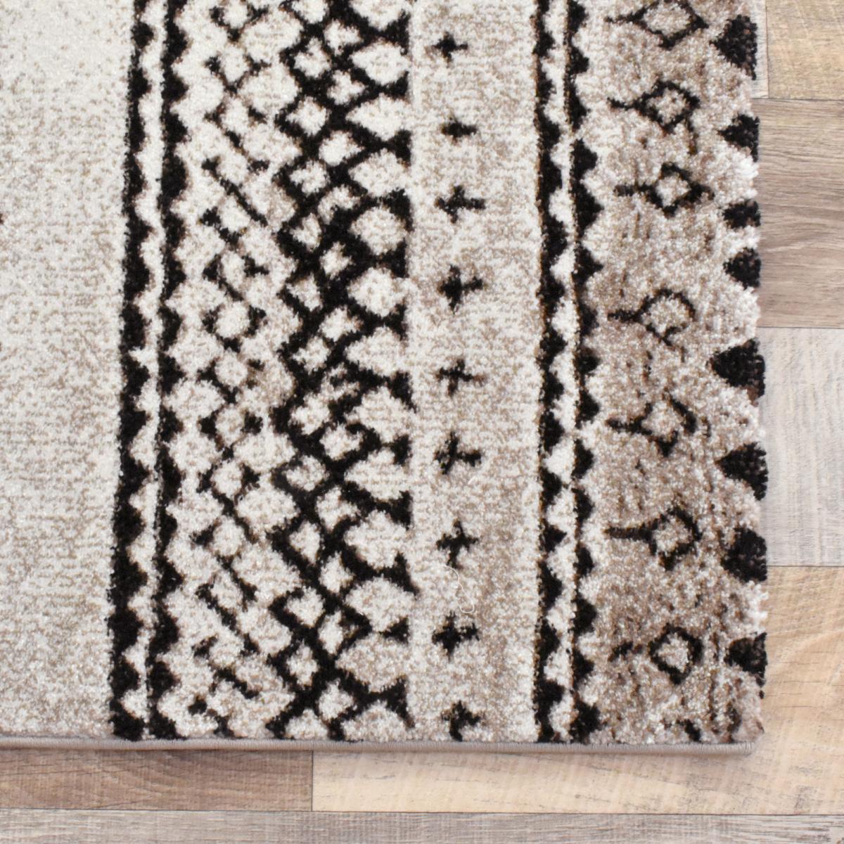 Tapis berbère 120x170 tissé motifs tribaux LYN8 MABAL crème - 4