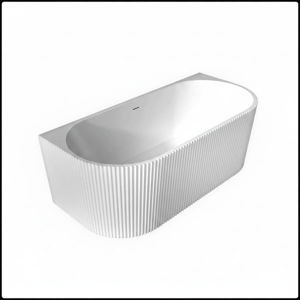 Baignoire îlot – 170 x 75 cm – Blanc brillant rainuré – BELLA - 4