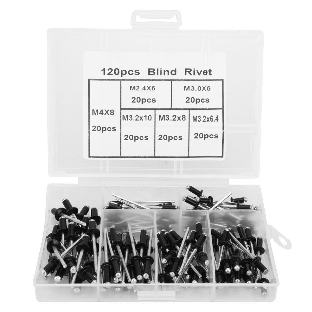 Rivetti Ciechi Testa Grande In Alluminio - Misure 3.2mm, 4mm, 5mm - Scegli Lunghezza