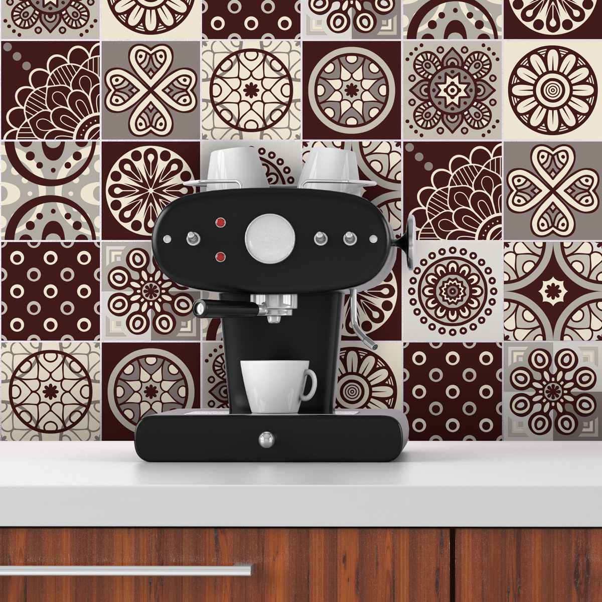 12 vinilo baldosas azulejos pisco - adhesivo de pared - revestimiento sticker mural decorativo - 12stickers15x15cm