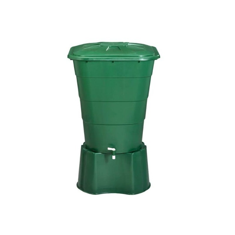 Depósito de agua de polipropileno 200 l graf. recuperador de agua 70x70x82 cm, con base 60x60x33 cm, verde