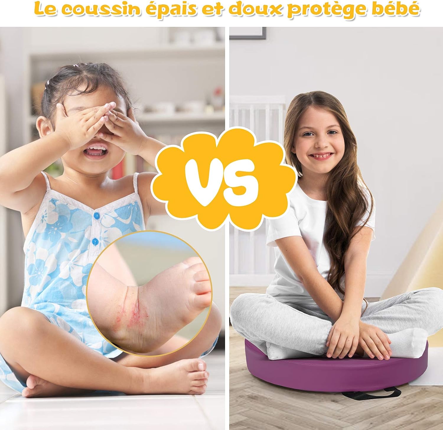 Lot de 6 Coussins de Chaise pour Enfant avec Poignées Coussins D'ass Multicolores - 4