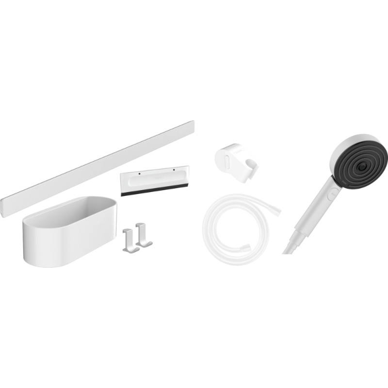 Hansgrohe conjunto de accesorios de ducha sin termostático blanco mate wallstoris