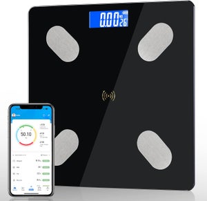 Bilancia Intelligente Digitale WiFi/Bluetooth - Analizza Grasso Corporeo, Muscoli, Acqua, Ossa - Ricaricabile USB - 180 Kg - 3