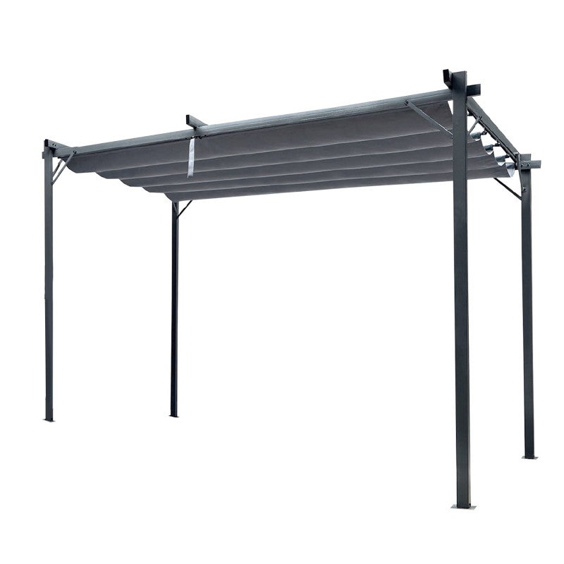 Metalowa pergola 3x4m 4iQ Group do ogrodu szara