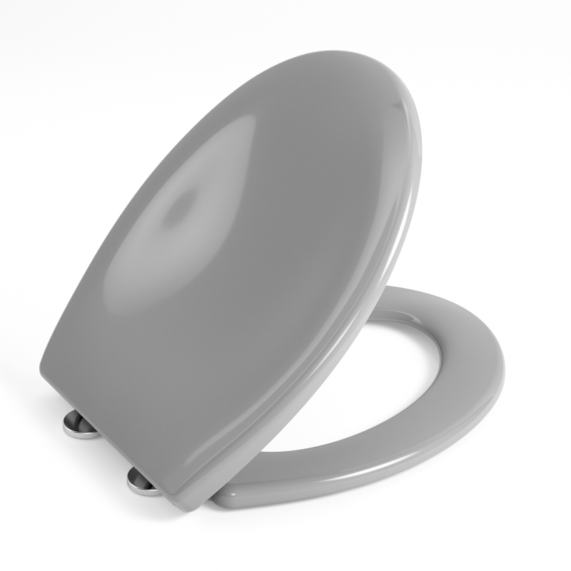 Aquawise tapa wc universal,asiento de inodoro con sistema de bajada automática,tapa de inodoro en forma de o duroplast gris