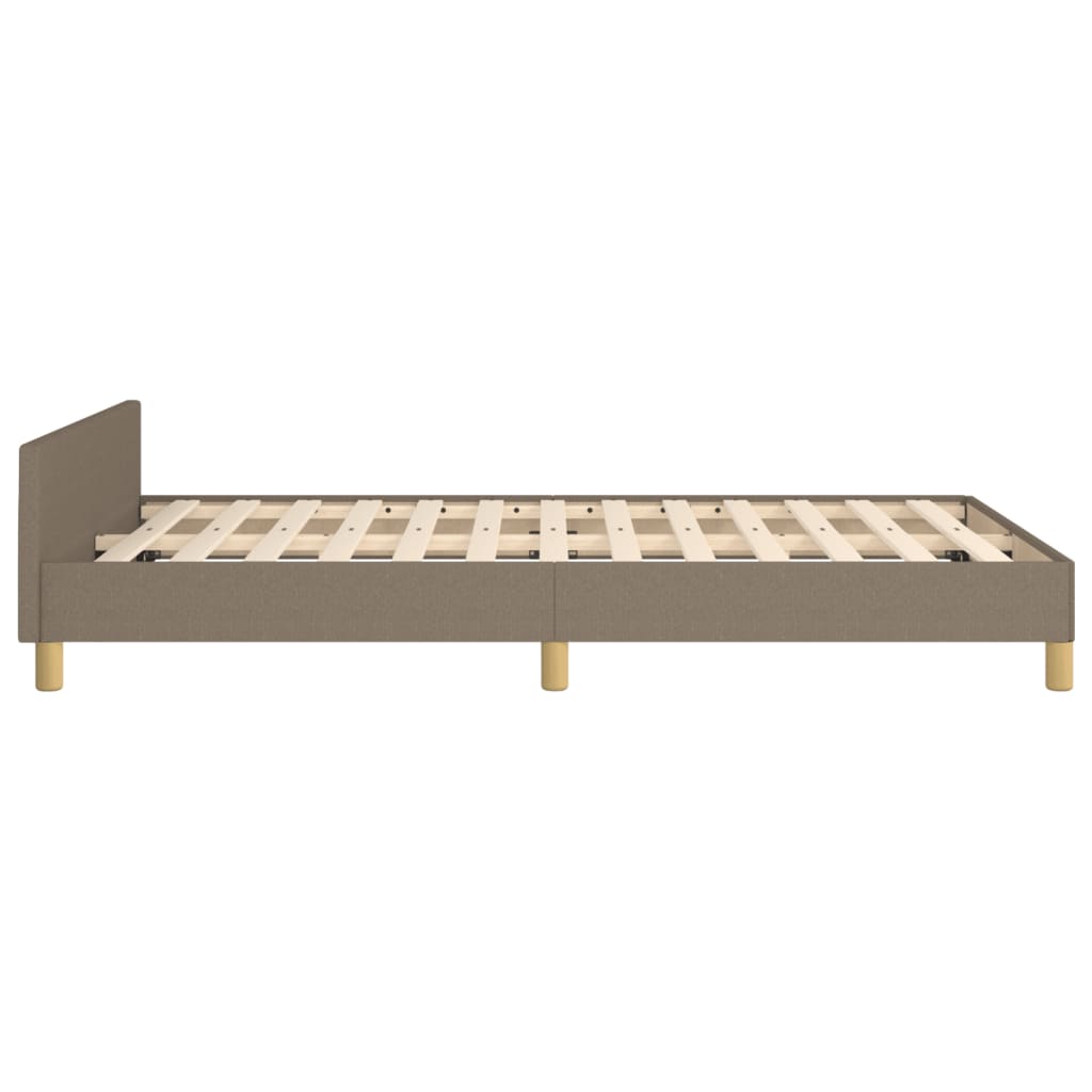 Cadre de lit sans matelas en tissu taupe pour la chambre, 120 × 190 cm - 7