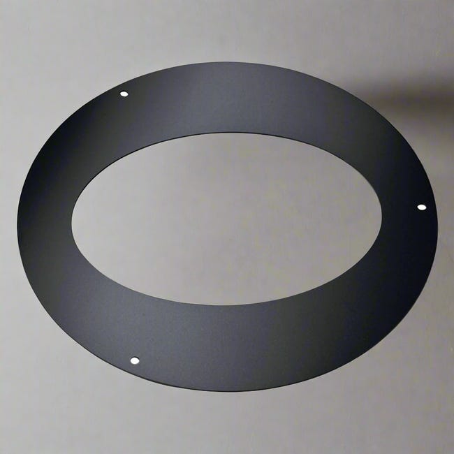Rosone Ellittico In Acciaio Alluminato Nero Per Canna Fumaria - Spessore 2mm, Inclinazione 45°, Certificato CE - Foto 9