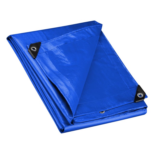 Bâche De Protection Lourde 8x12m Bleue – Imperméable, œillets Alu, 180g/m²
