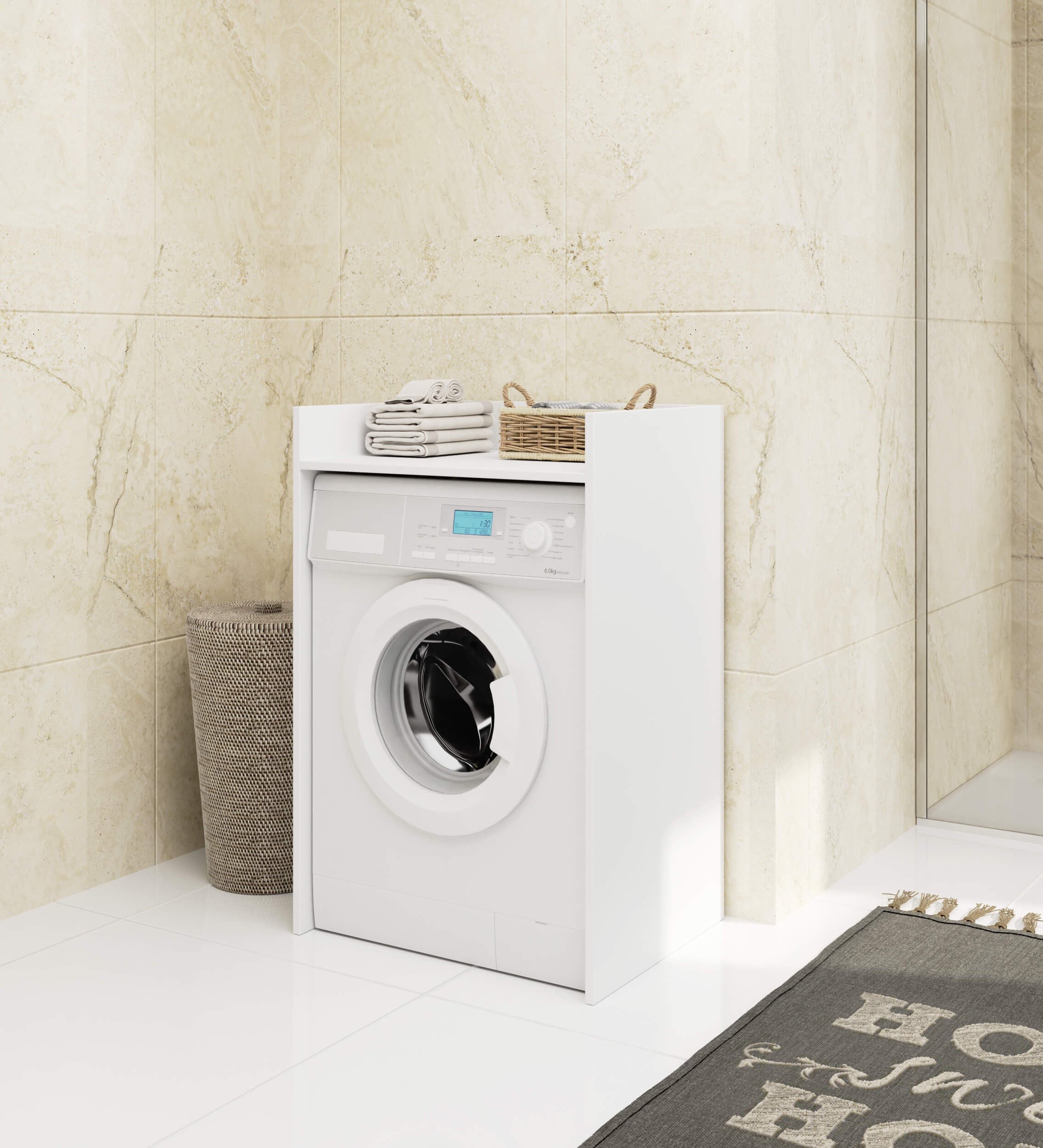 Armario para lavadora AKORD FIN Blanco 64 cm 64x50x98 cm - 5