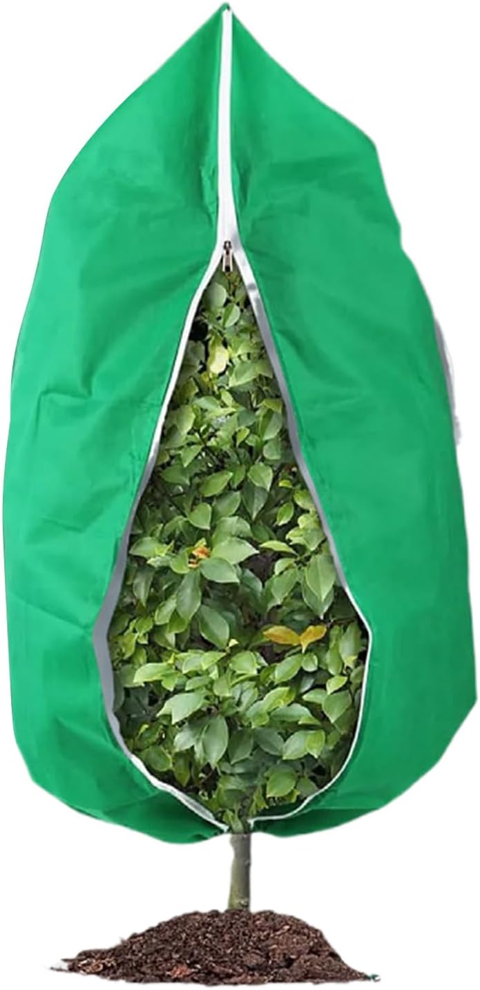 Osłona mrozoodporna na rośliny - Osłona na rośliny na zimę - ze ściągaczem i zamkiem błyskawicznym - 180 cm x 240 cm Zielony