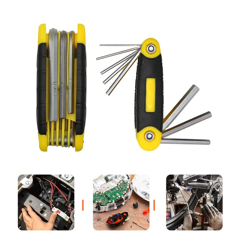 Outil Réparation Cycle Clé Hexagonale Triple 4/5/6mm Pour Vélo - Acier Chromé - Outil De Réparation Cycliste - Léger Et Portable Accessoire Cyclisme