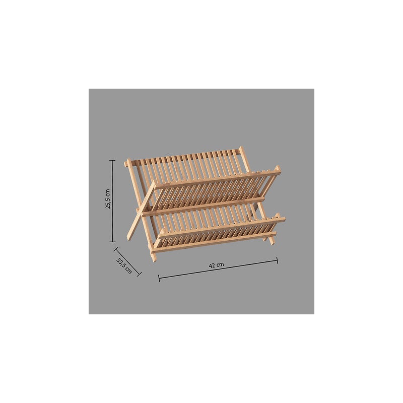 Égouttoir pliant 2 niveaux bambou - 5five - 4