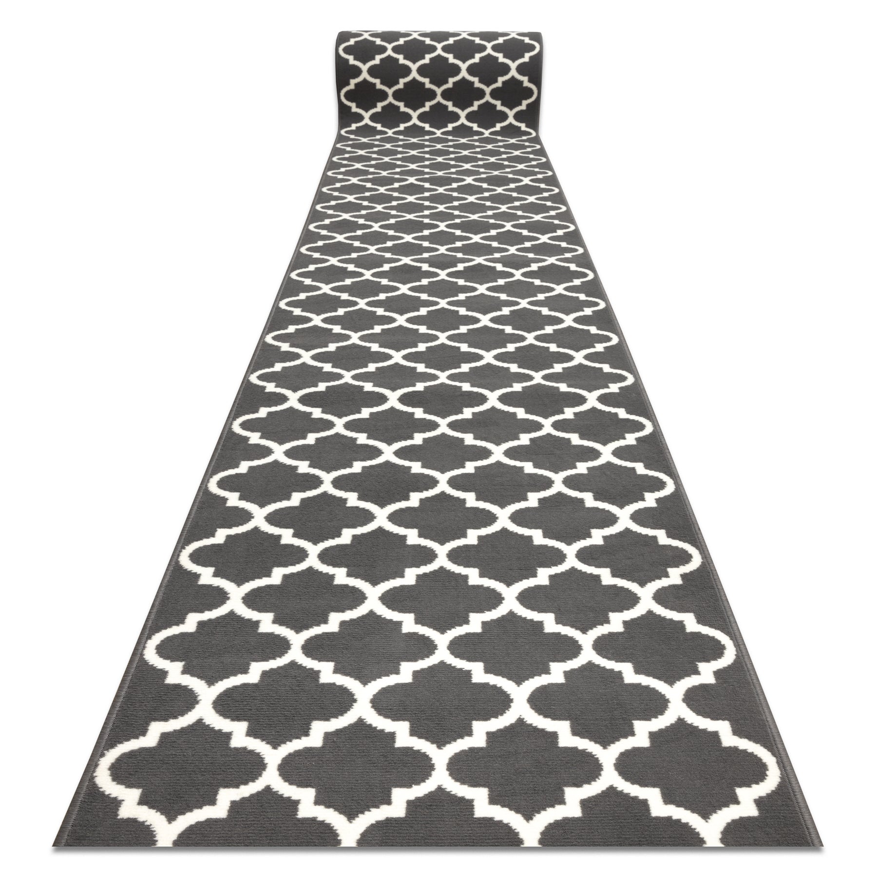 Alfombra de pasillo bcf morad trelis espaldera marroquí gris / crema 100 cm 100x300 cm