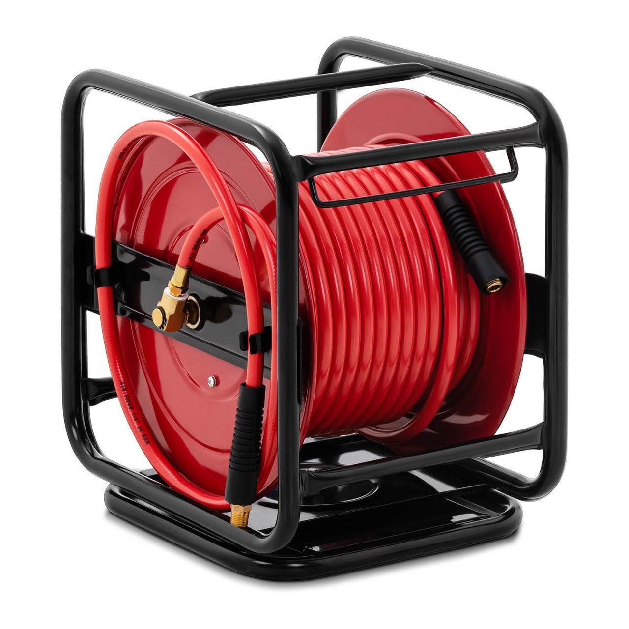 Scheppach Enrouleur De Tuyau D'Air Comprimé 15m - Portable Avec Arrêt Automatique, Pression 15 Bar, Idéal Atelier Et Garage