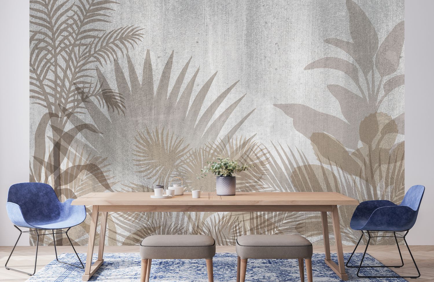 Fotomurale piante tropicali grigio e beige - 360 x 254 cm - Sanders & Sanders - 3