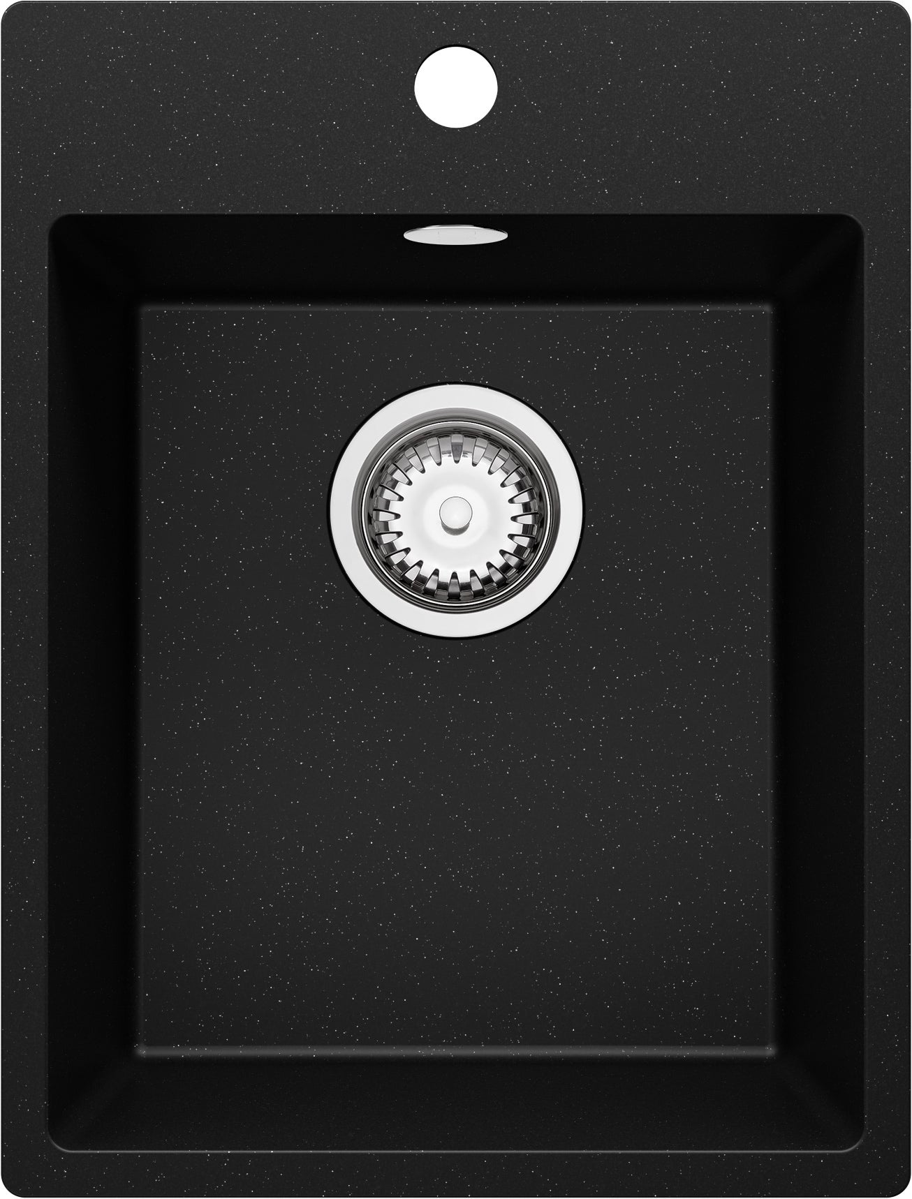 Evier Cuisine en Granit Noir Métallisé 38x50cm, Lavabo 1 bac + Kit de Vidage, Évier à Encastrer au meuble 40cm - Riga PRIMAGRAN - 2