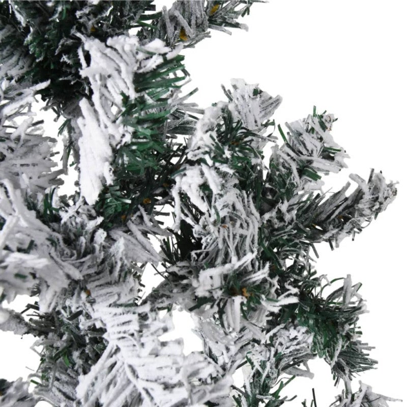 Albero Natale Artificiale Sottile a Metà Neve Fioccata 210 cm vidaXL - 5