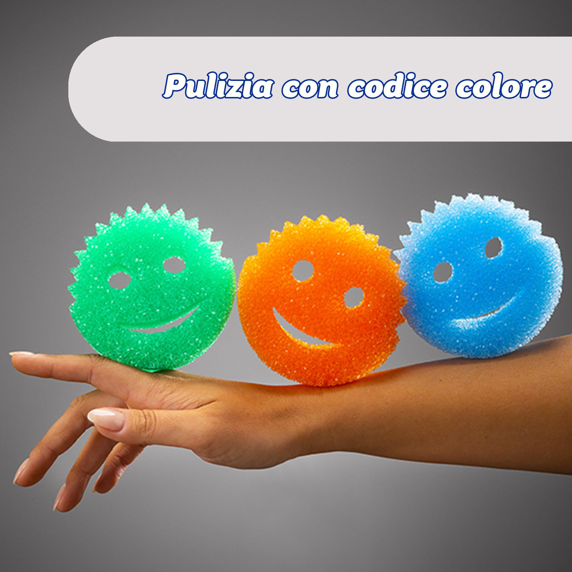 Scrub Daddy Colors Spugna Piatti Lavabile, Spugne Cucina e Bagno, Spugnette Lavapiatti Non Graffia con Design Morbido e Compatto FlexTexture, Lavabile - 4