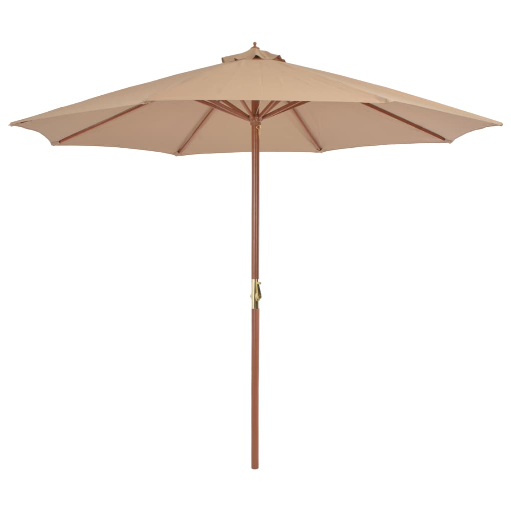 Parasol d'extérieur avec mât en bois 300 cm taupe | Leroy Merlin