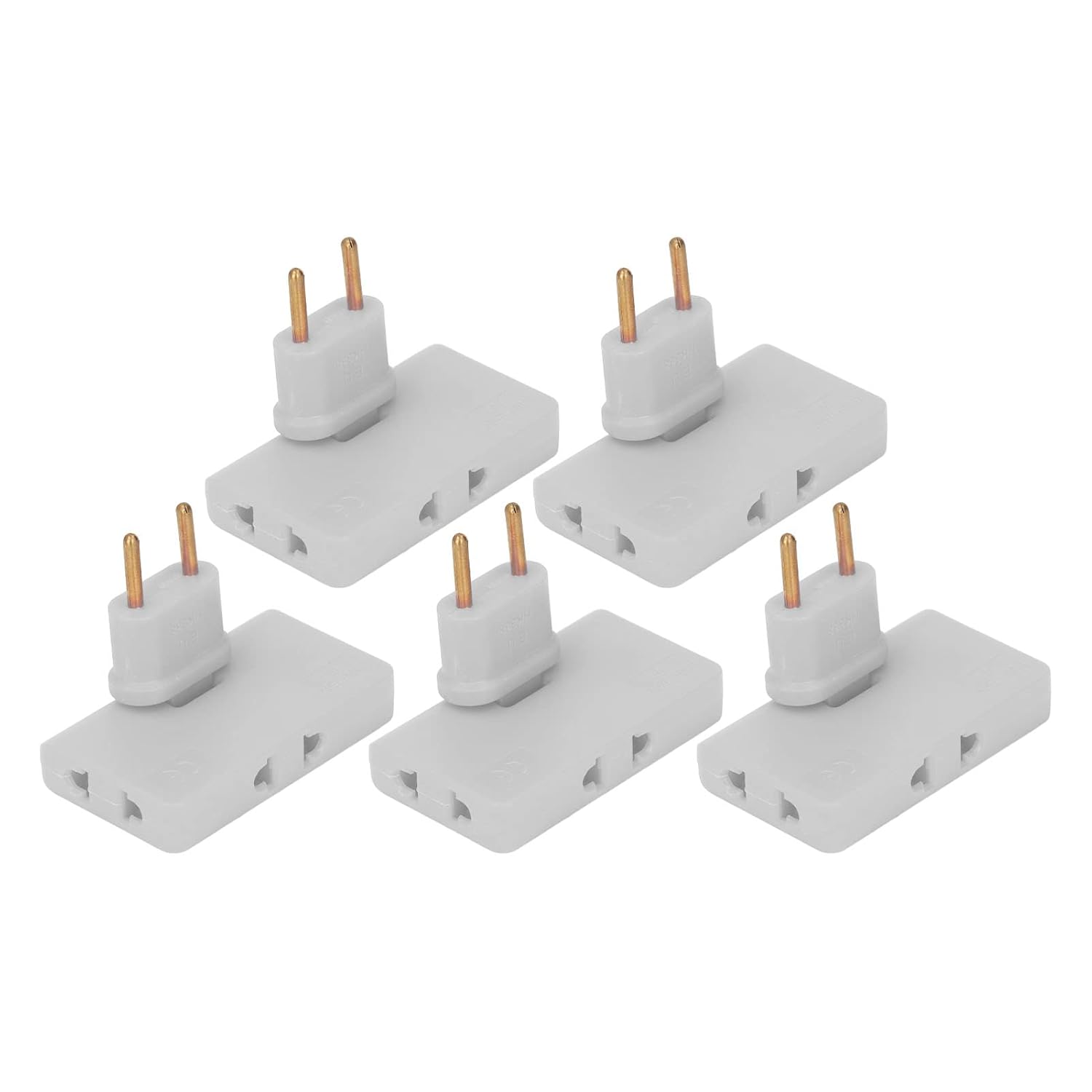 5 sztuk adapterów do gniazdka UE – biały konwerter 110-250V, mosiądz, bezprzewodowa przedłużka, adaptery wielokrotne z kątem 180°
