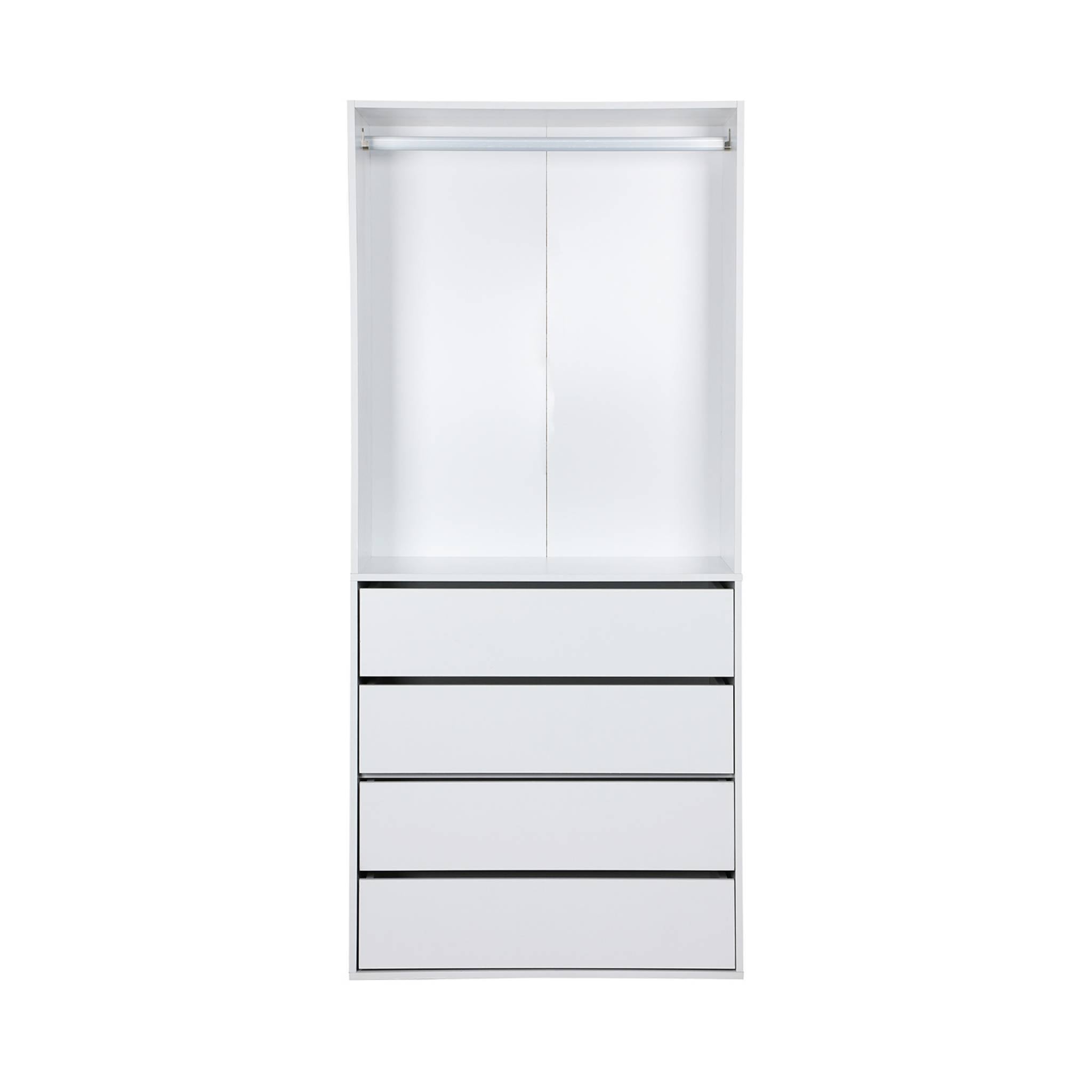 Module dressing avec 4 tiroirs et 1 penderie blanc. panneaux stratifiés MODULO - 2